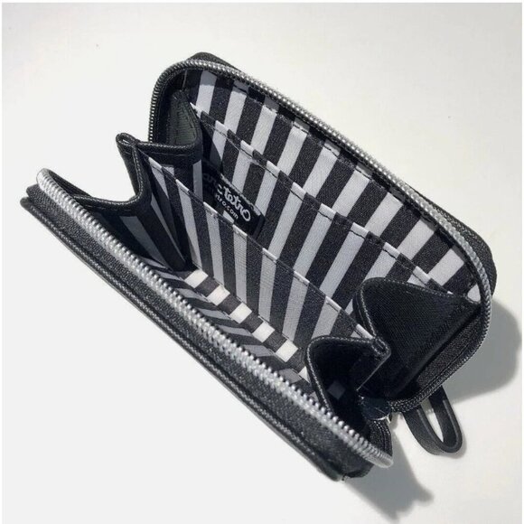 New Marc Tetro Boston Terrier Westie Black White Zipper Wristlet Box - Picture 3 of 7